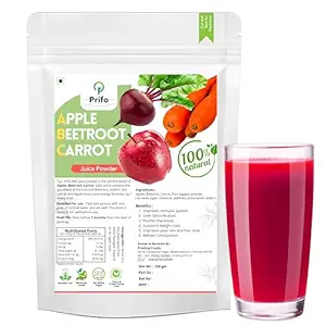 Prifo ABC Juice Powder | Apple Beetroot Carrot | No White Sugar, No Preservatives | Instant Natural Energy Drink | Immunity & Detox Booster | For Kids & Adults | 250g