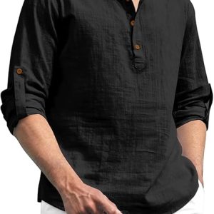 Zombom Cotton Polyester Blend Solid Casual Regular Fit Mandarin/Chinese Collor Short Kurta for Men